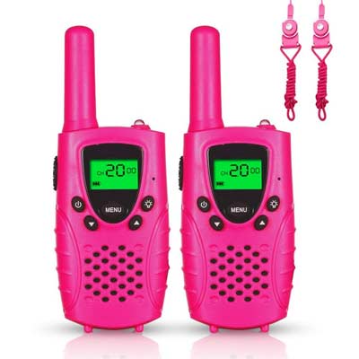 Walkie Talkies, Nios PMR 446 MHz 0.5W 8 Canales, LCD Pantalla Funcin VOX Linterna Incorporado con Larga Distancia, Regalos de Cumpleaos Chico Juguetes de Nios,amuflaje verde,2 Piezas