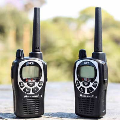 Midland XT70 24channels 446.00625-446.09375MHz Negro, Gris Two-Way radios - Walkie-Talkie (24 Canales, 446.00625-446.09375, LCD, AAA, Alcalino, 113 g)